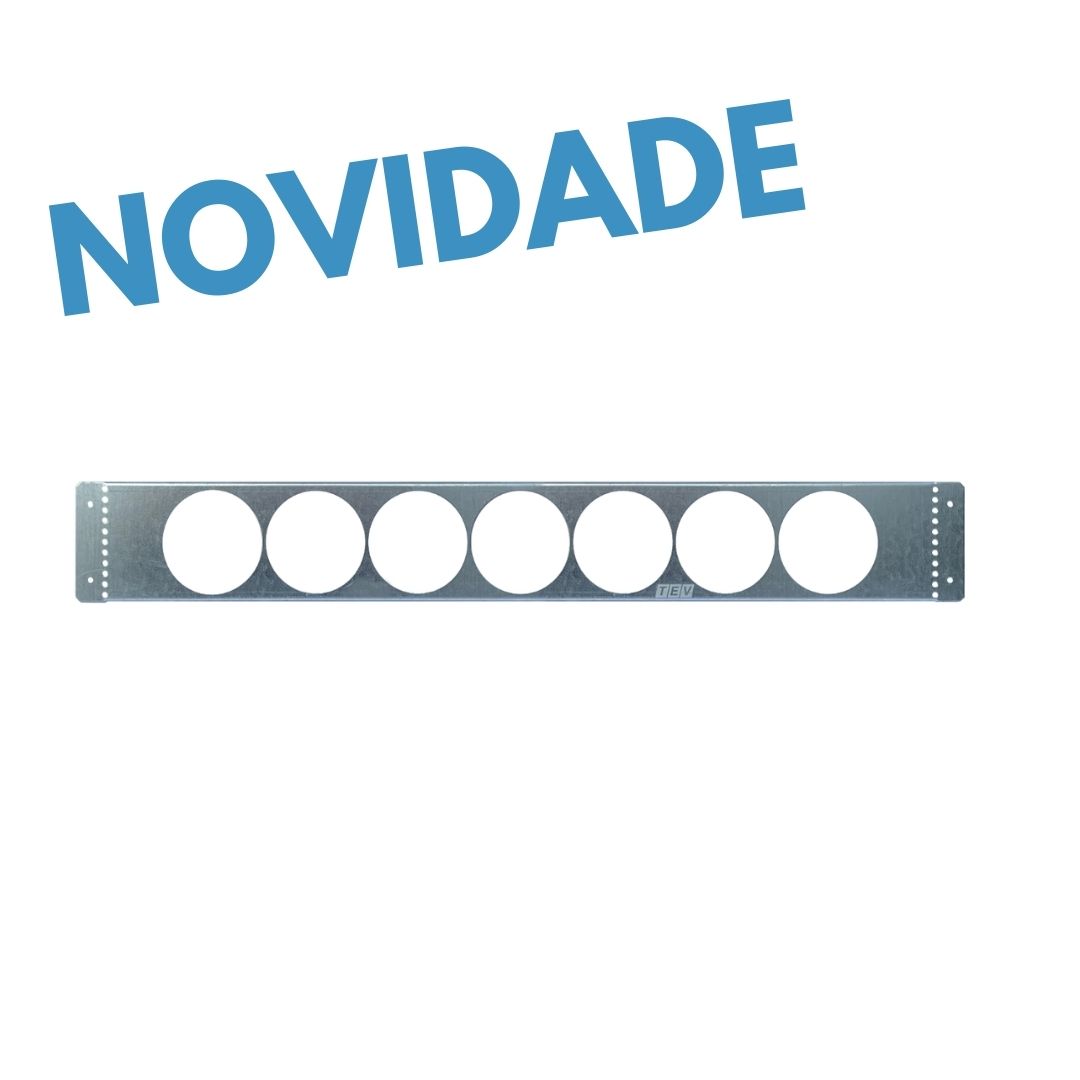 Régua Caixas Pladur com 7 Furos de 68mm