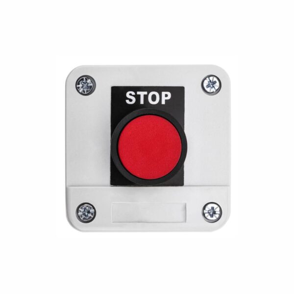 Caixa com 1 Botão Vermelho Stop | SOFLIGHT