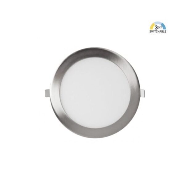 Downlight Encastrar Aço Escovado Redondo 3CCT | LUXhome