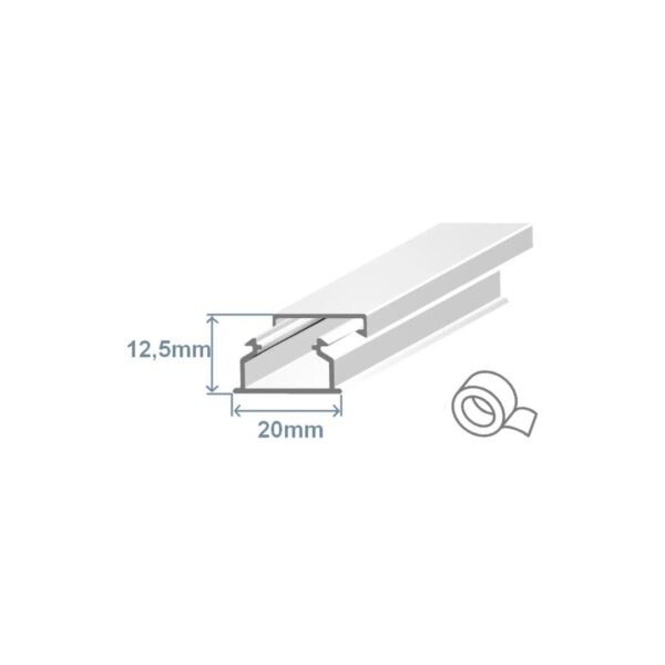 Calha 20x12,5 Adesiva Branca 10030FBR 2mts | EFAPEL