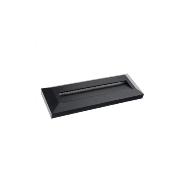 Aplique Parede LED Retangular Preto 3W 4K | OptonicaLED